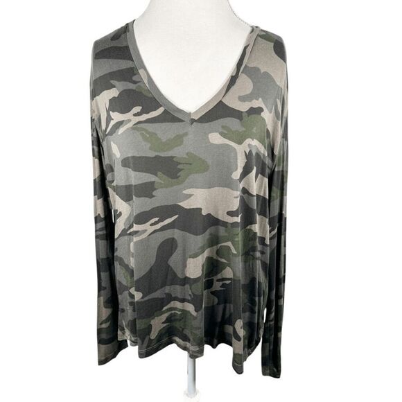 Rails Forest Camo V-Neck Knit top Long Sleeves The Sami Size XXL - Picture 1 of 8